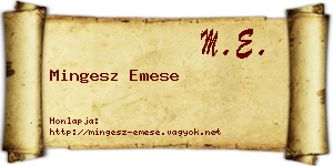Mingesz Emese névjegykártya