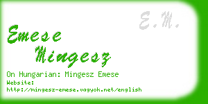 emese mingesz business card